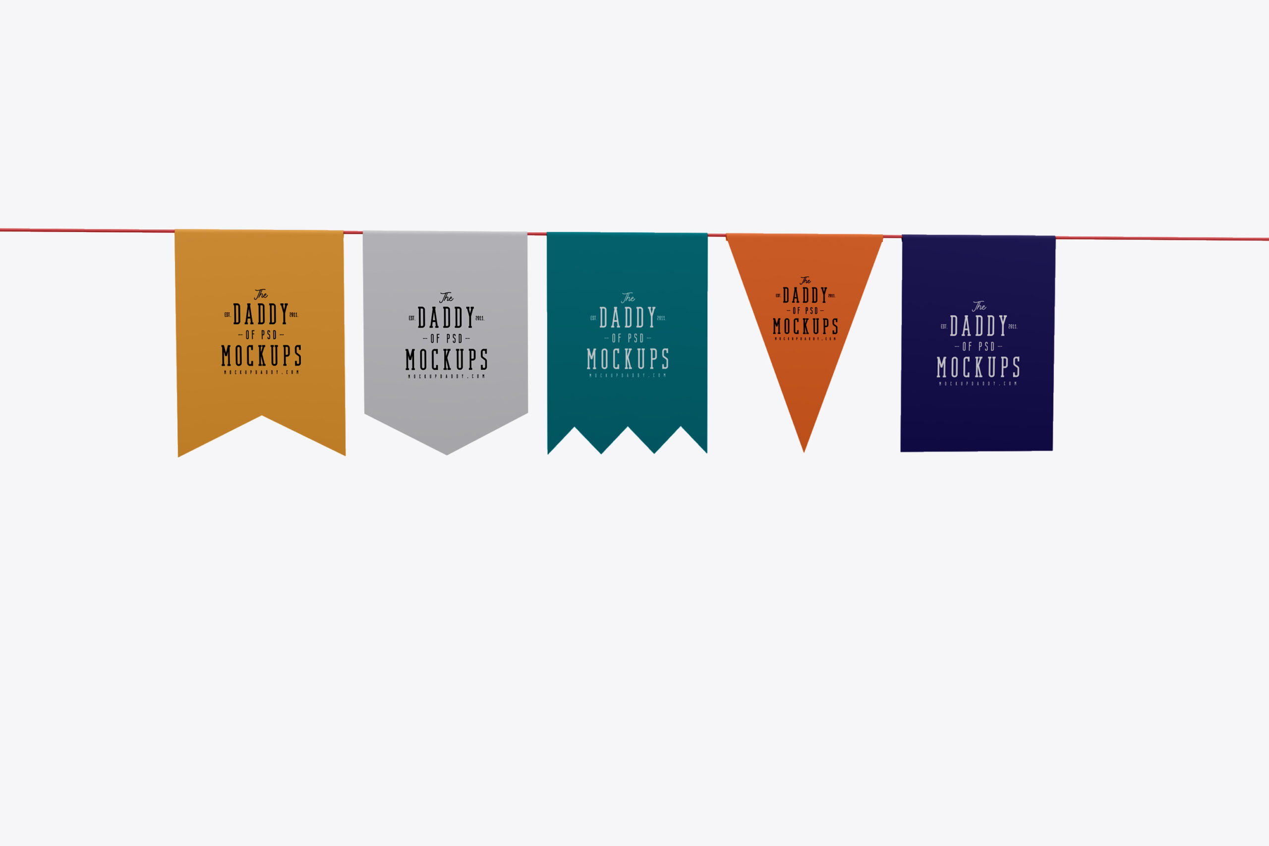 Flag Garland/Pennant/Bunting Mockup - Mockupdaddy