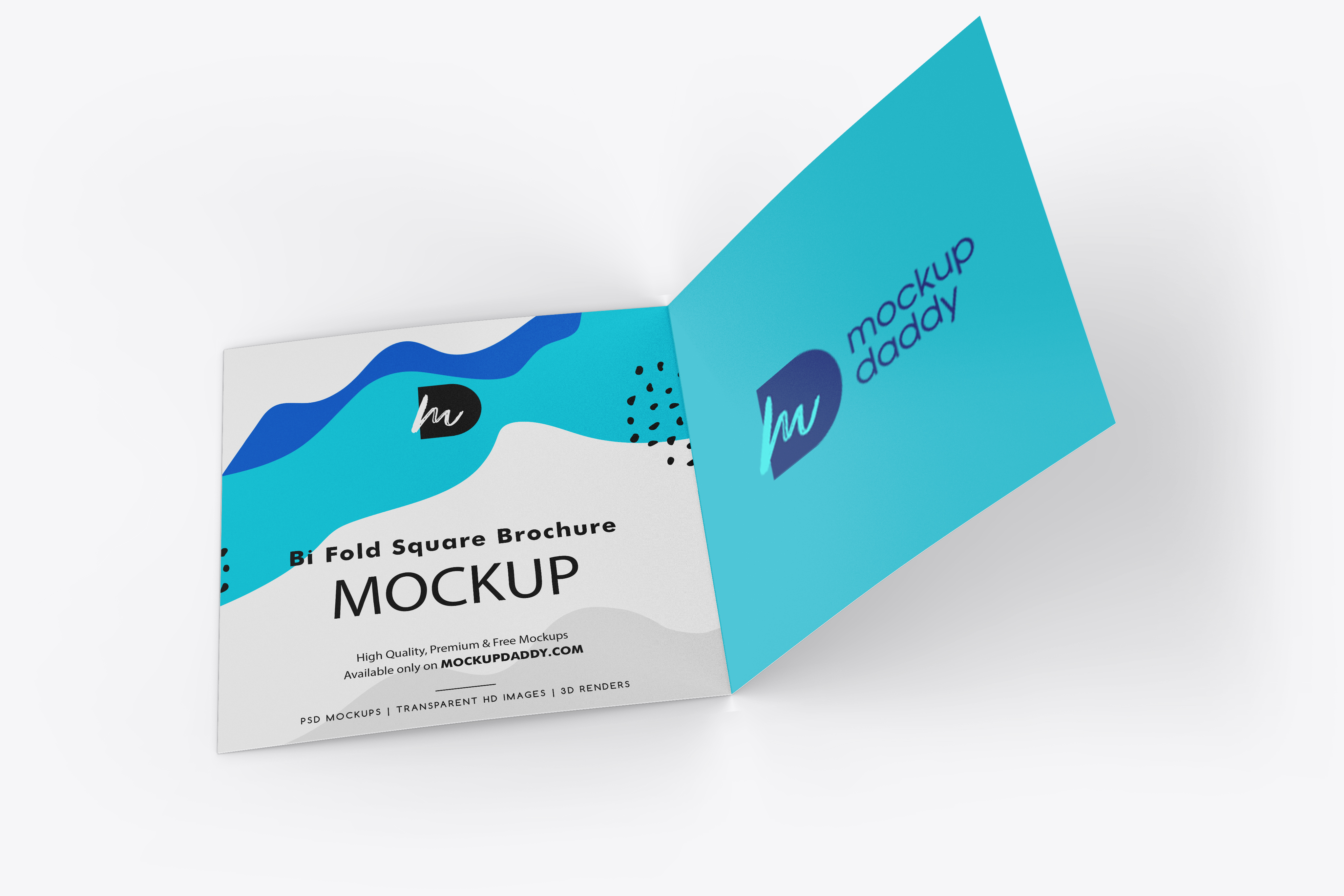 Download Bi Fold Square Brochure Mockup free - Mockup Daddy