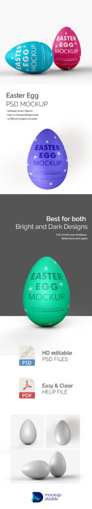 Free Easter Egg Psd Mockup - Mockup Daddy
