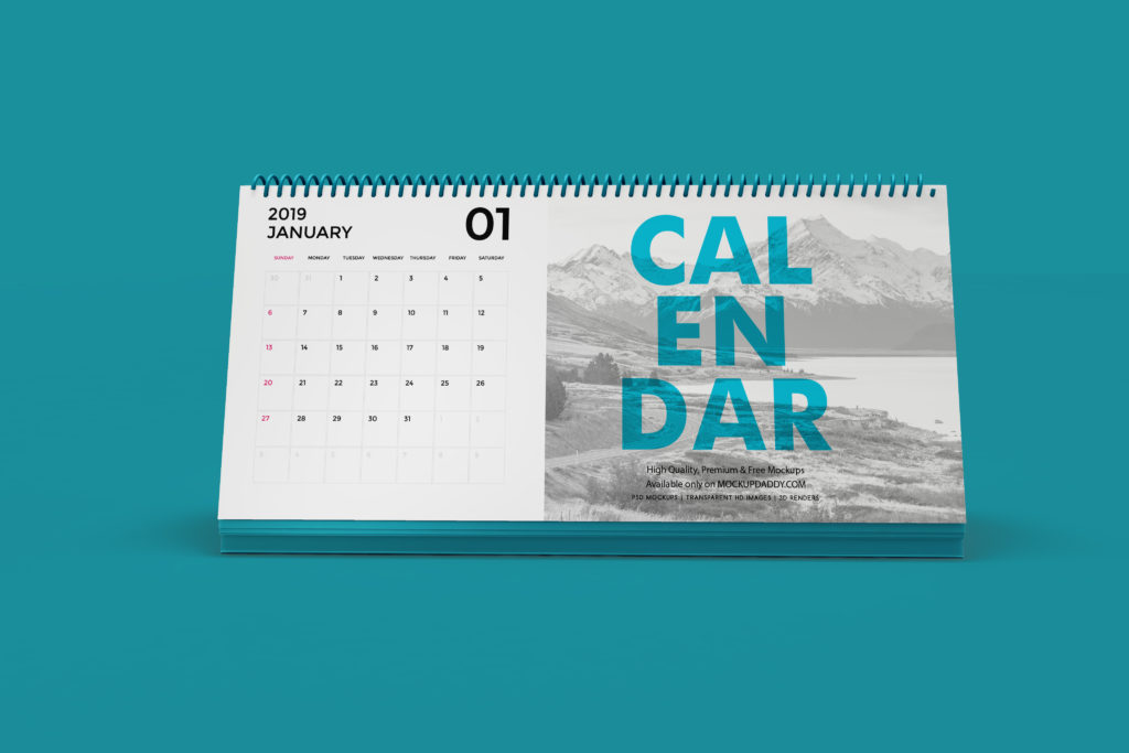 Download Spiral Desk Calendar Mockup - 4K - Premium Branding Mockups