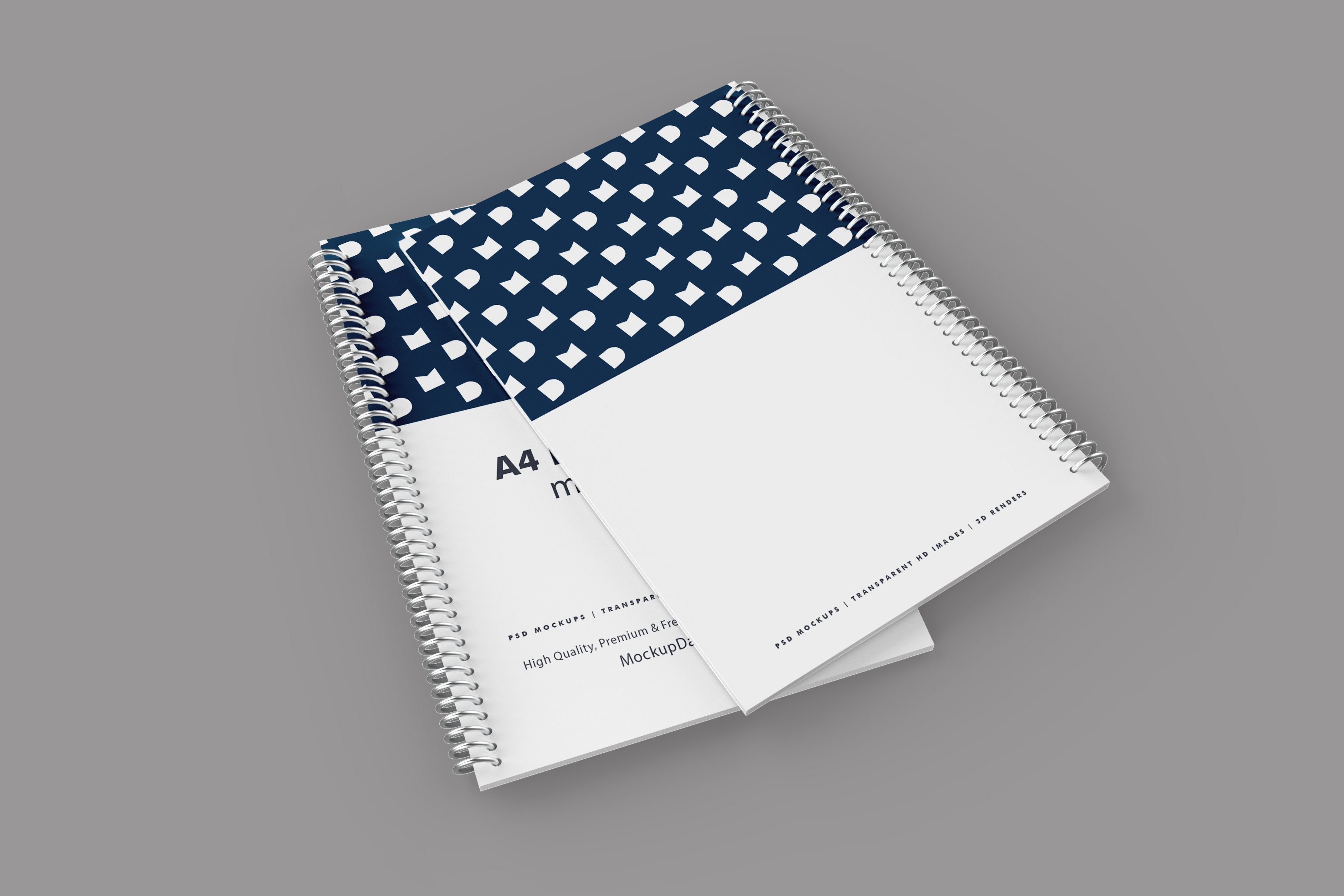 Download A4 Silver Spiral Notebook Mockup Mockup Daddy PSD Mockup Templates