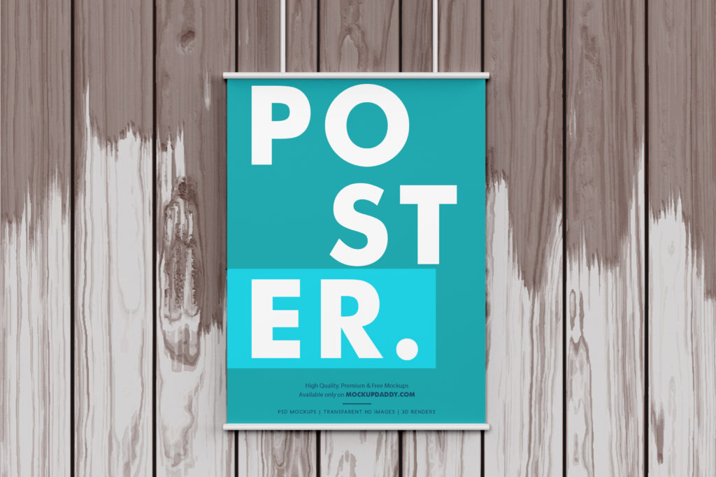 Download Hanging Poster Mockup - Mockup Daddy