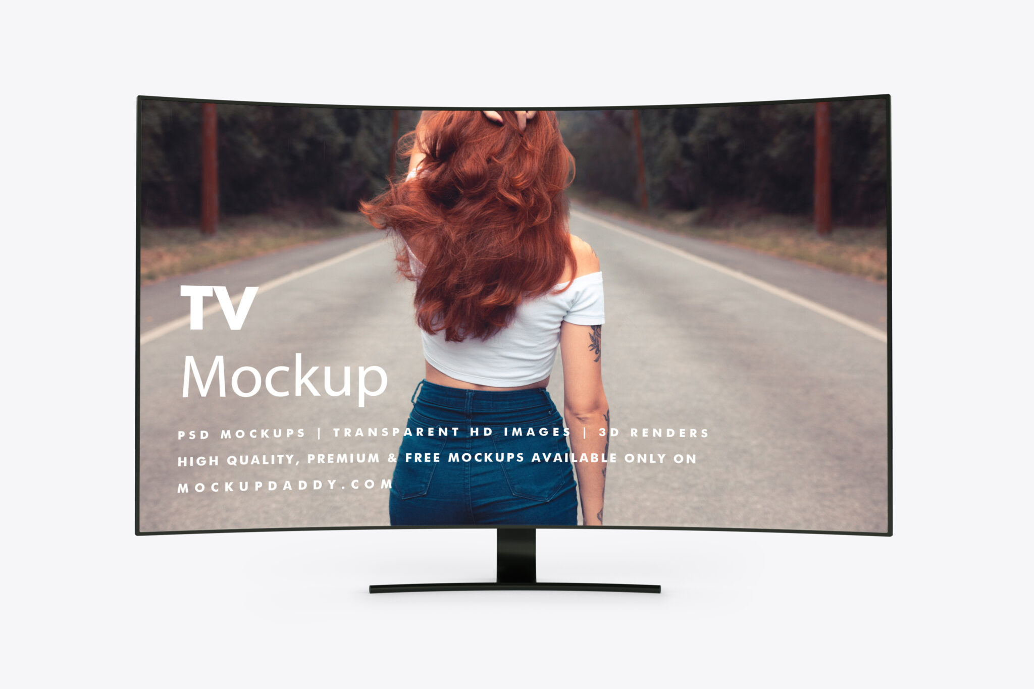 Curved TV Mockup - Mockup Daddy