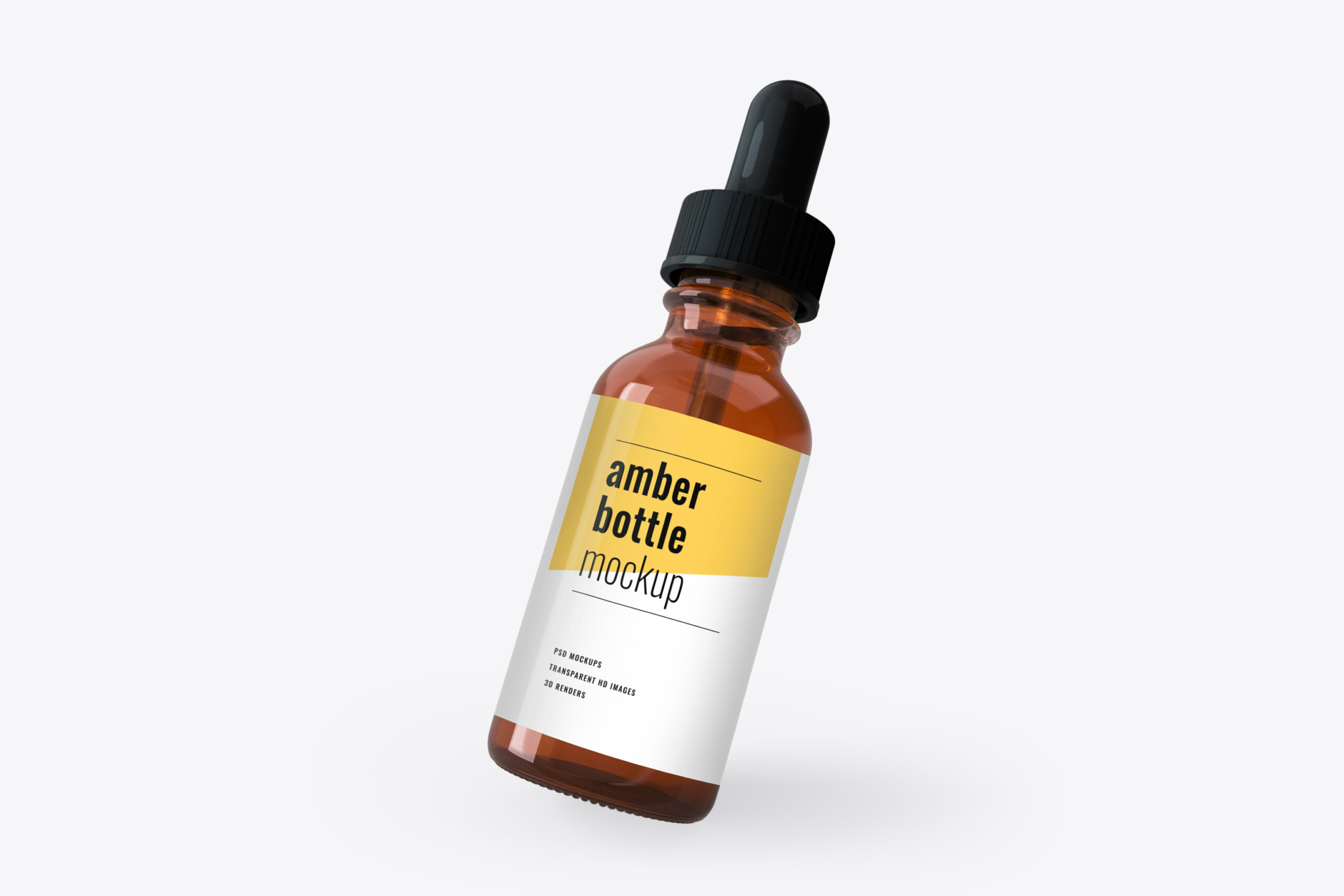 Amber Dropper Bottle Mockup - Mockupdaddy