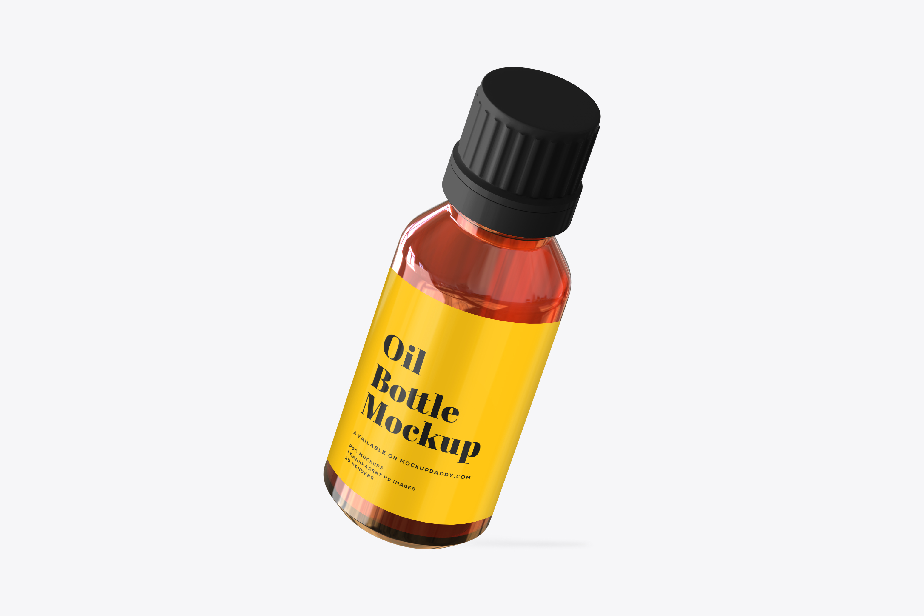 Download Amber Mini Oil Bottle Mockup - Mockup Daddy