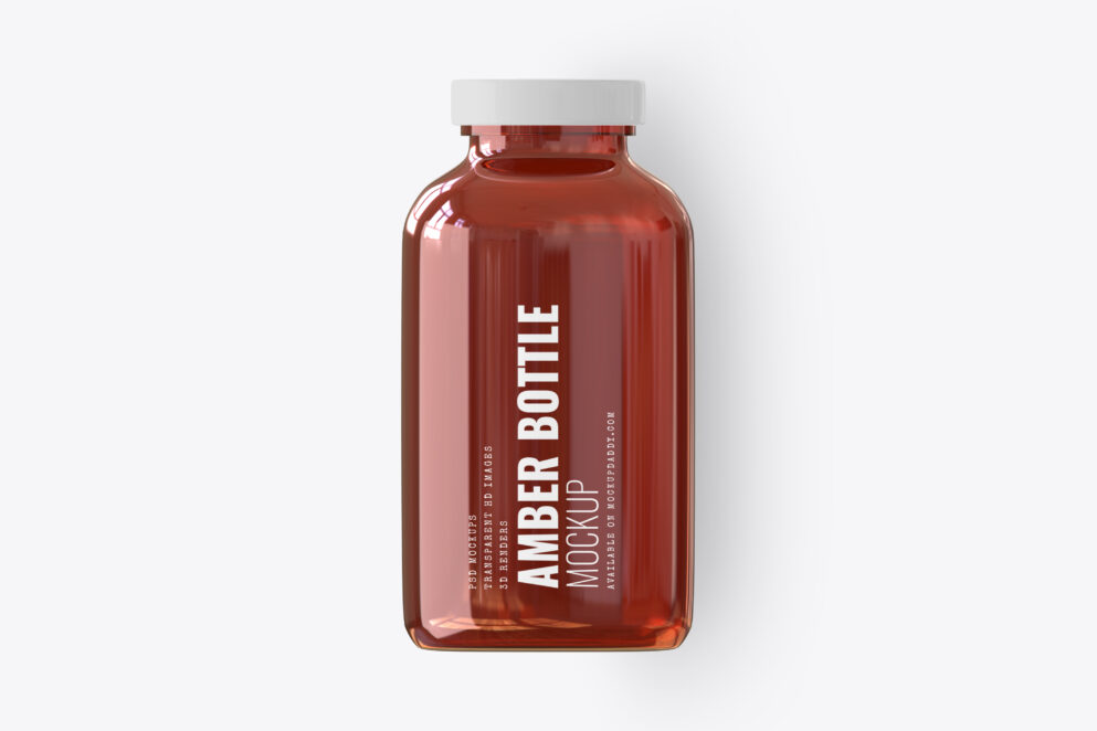 Amber Pills Bottle Mockup - Mockup Daddy