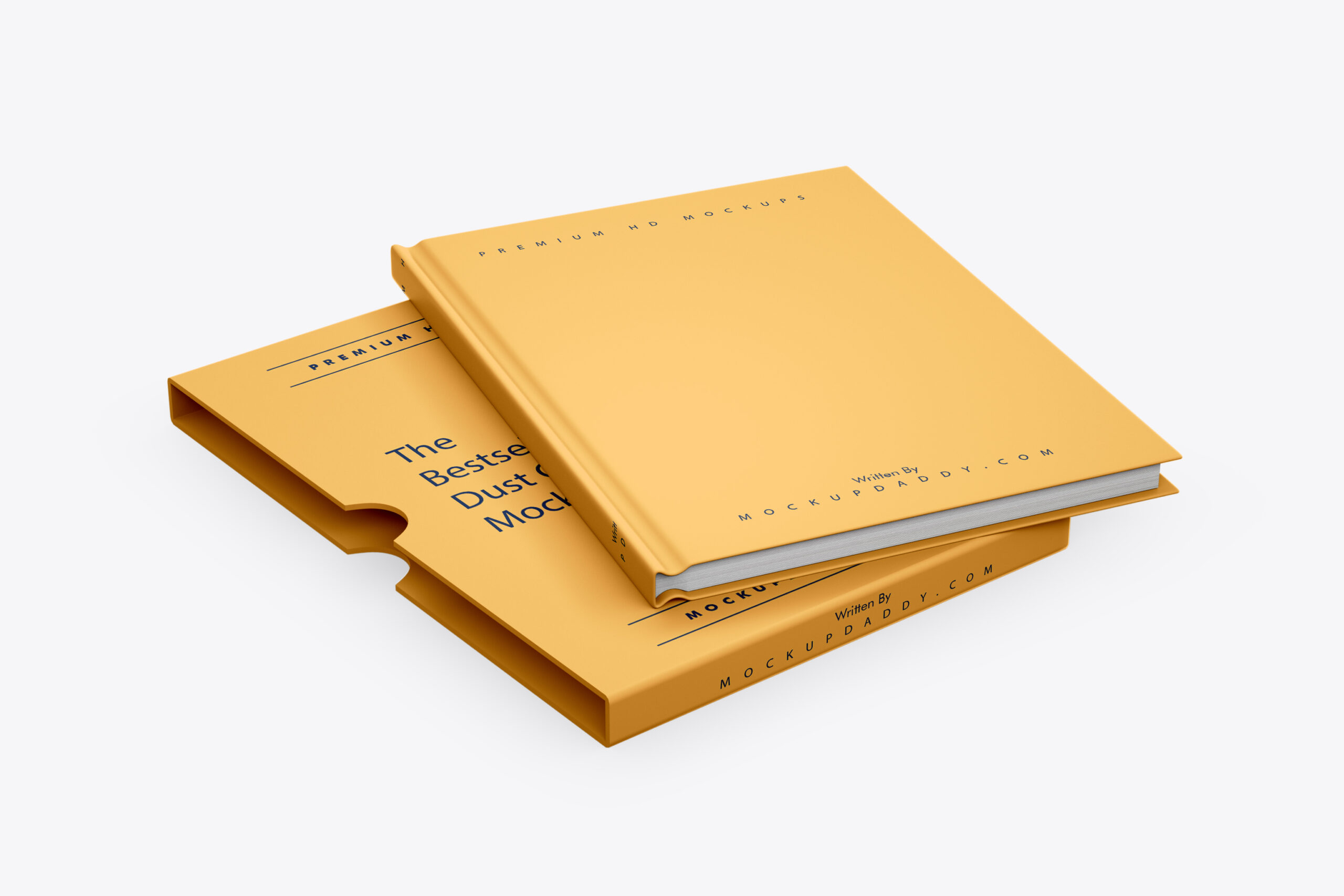 Book Cover with Dust Jacket Mockup - Mockupdaddy