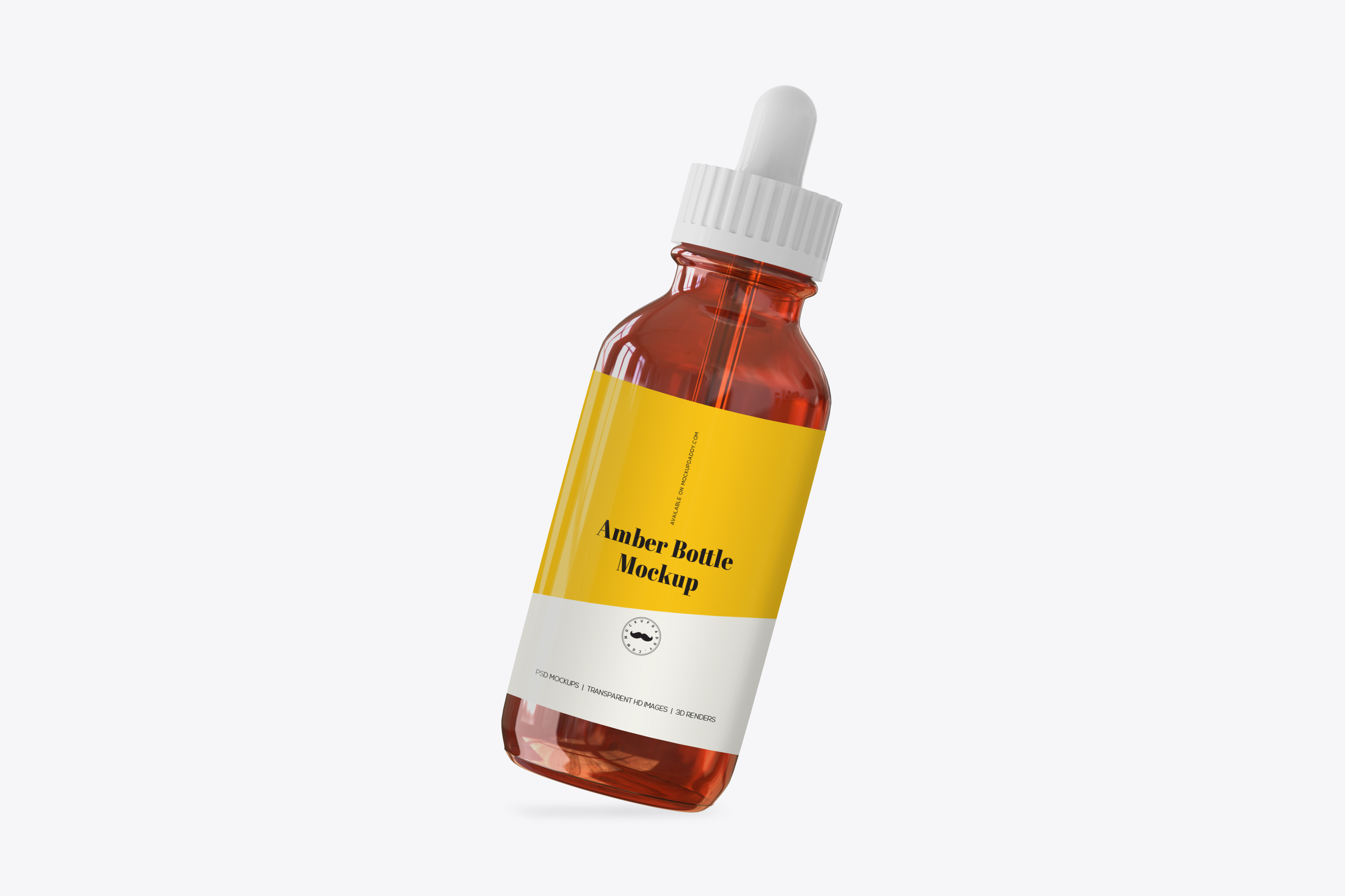 Download Dropper Amber Bottle Mock-Up - Mockup Daddy