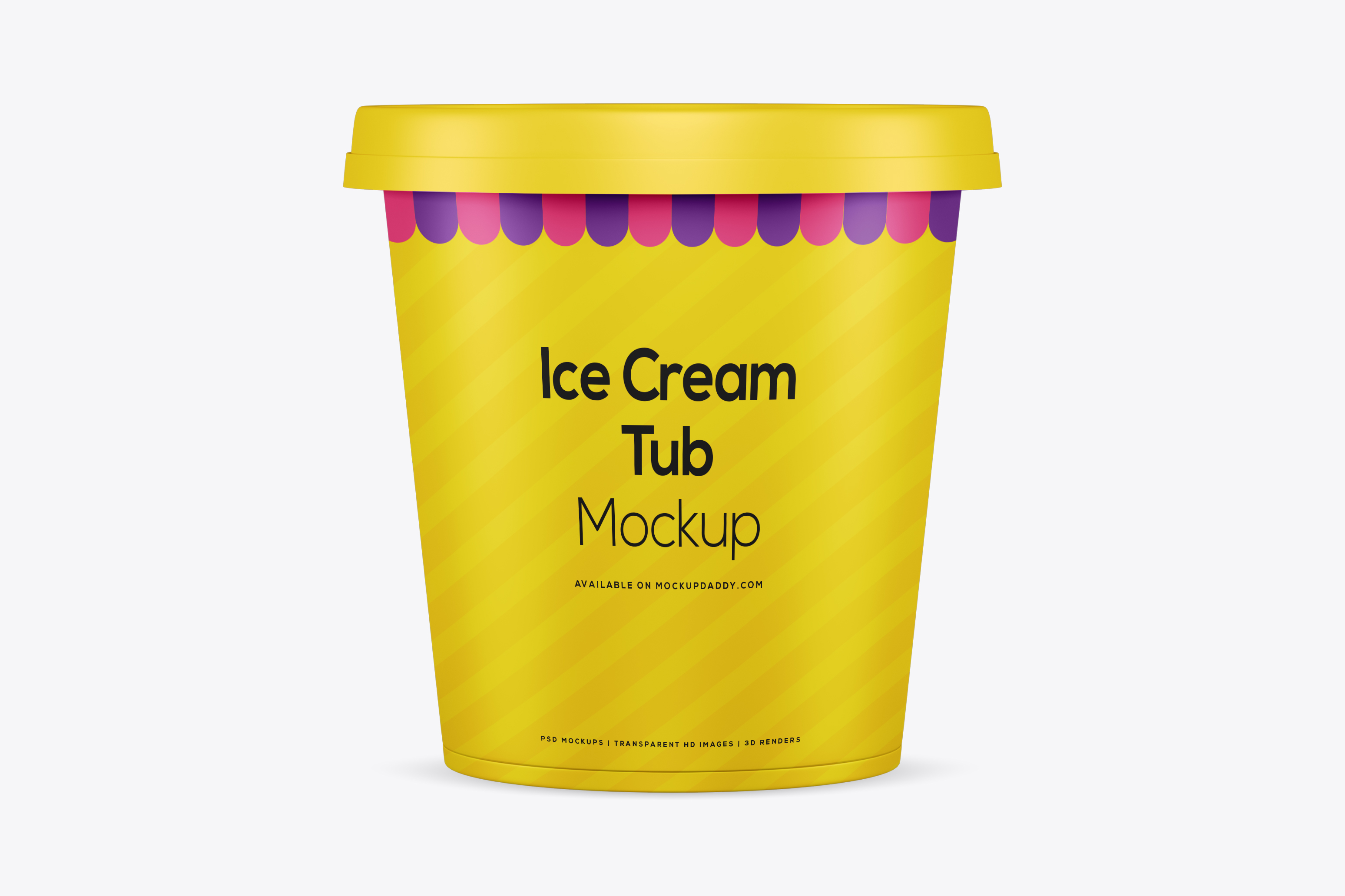 Regular Ice Cream Tub Mockup - Mockup Daddy