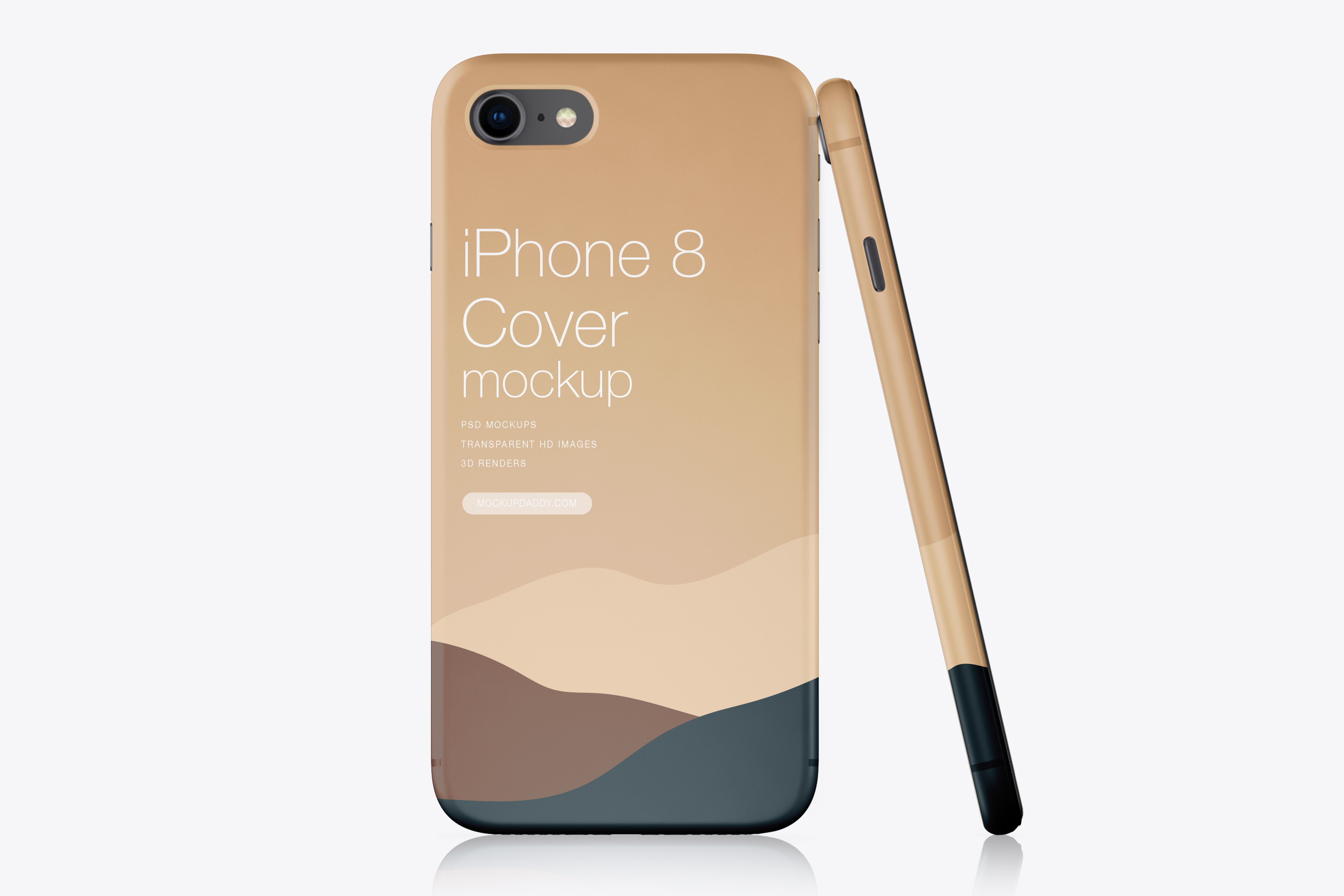 Download Free iPhone 8 Case Mockup with Screen - Mockup Daddy