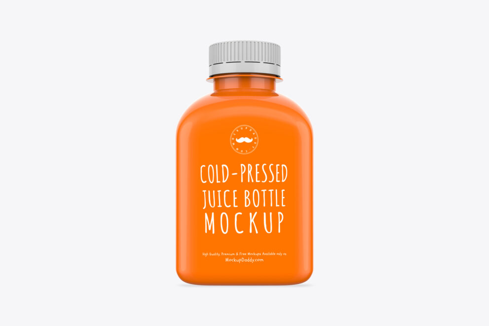 Orange juice bottle mockup