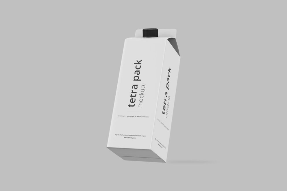 Floating Tetra Pack Mockup Mockup Daddy