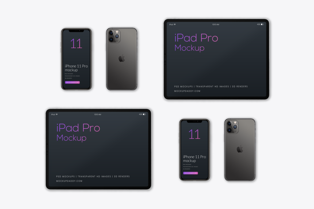 Download Free iPad Pro 2019 and iPhone 11 Mockup - Mockup Daddy