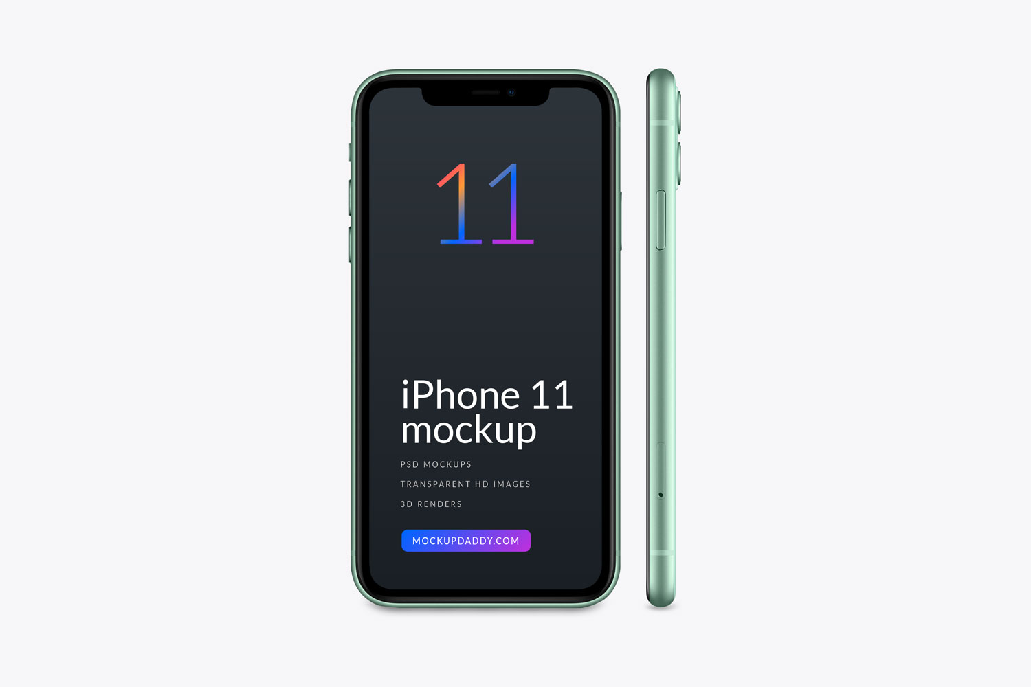 Green iPhone 11 Mockup - Mockup Daddy