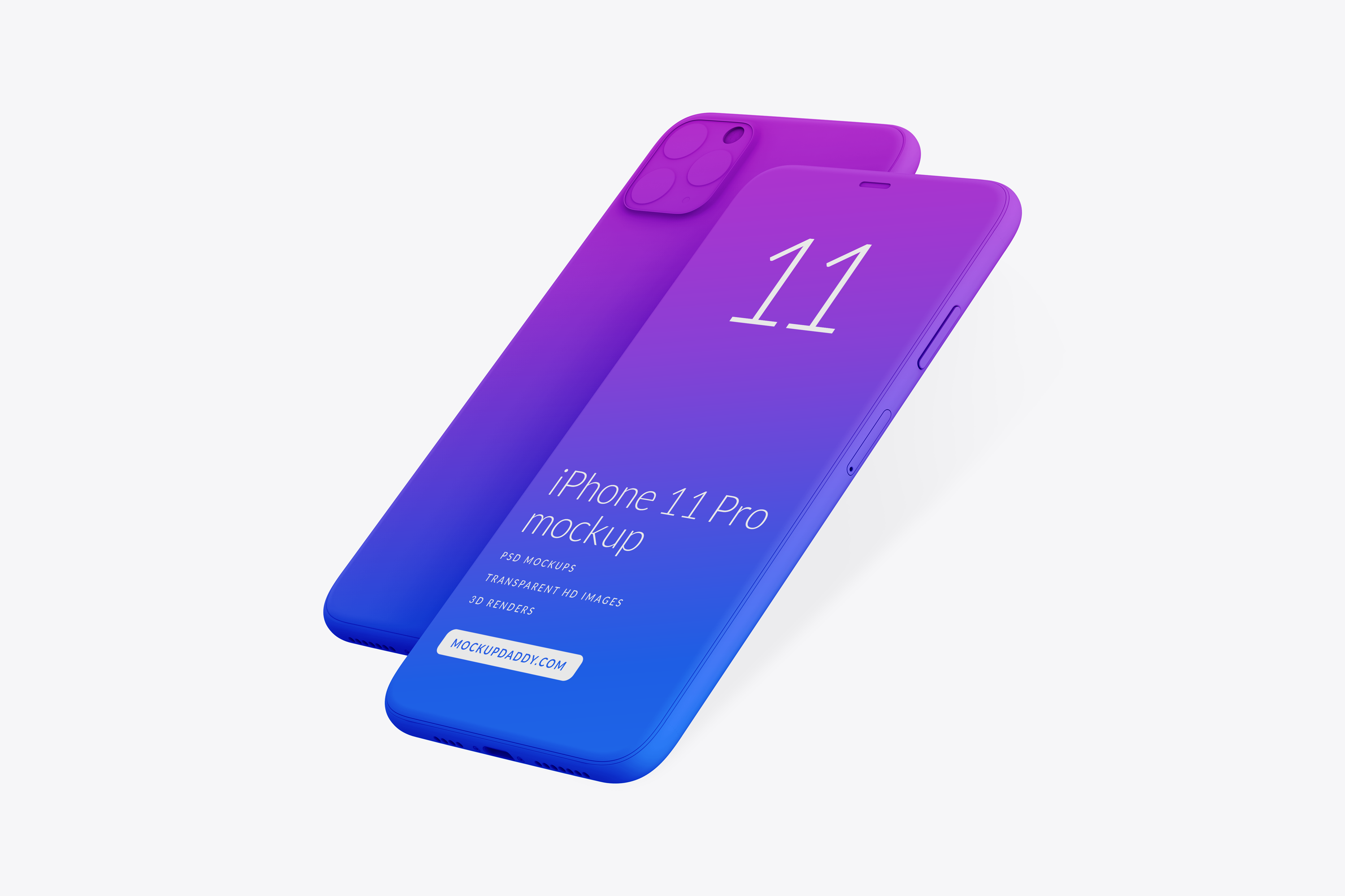 Download iPhone 11 Pro Clay Mockup 08 - Mockup Daddy