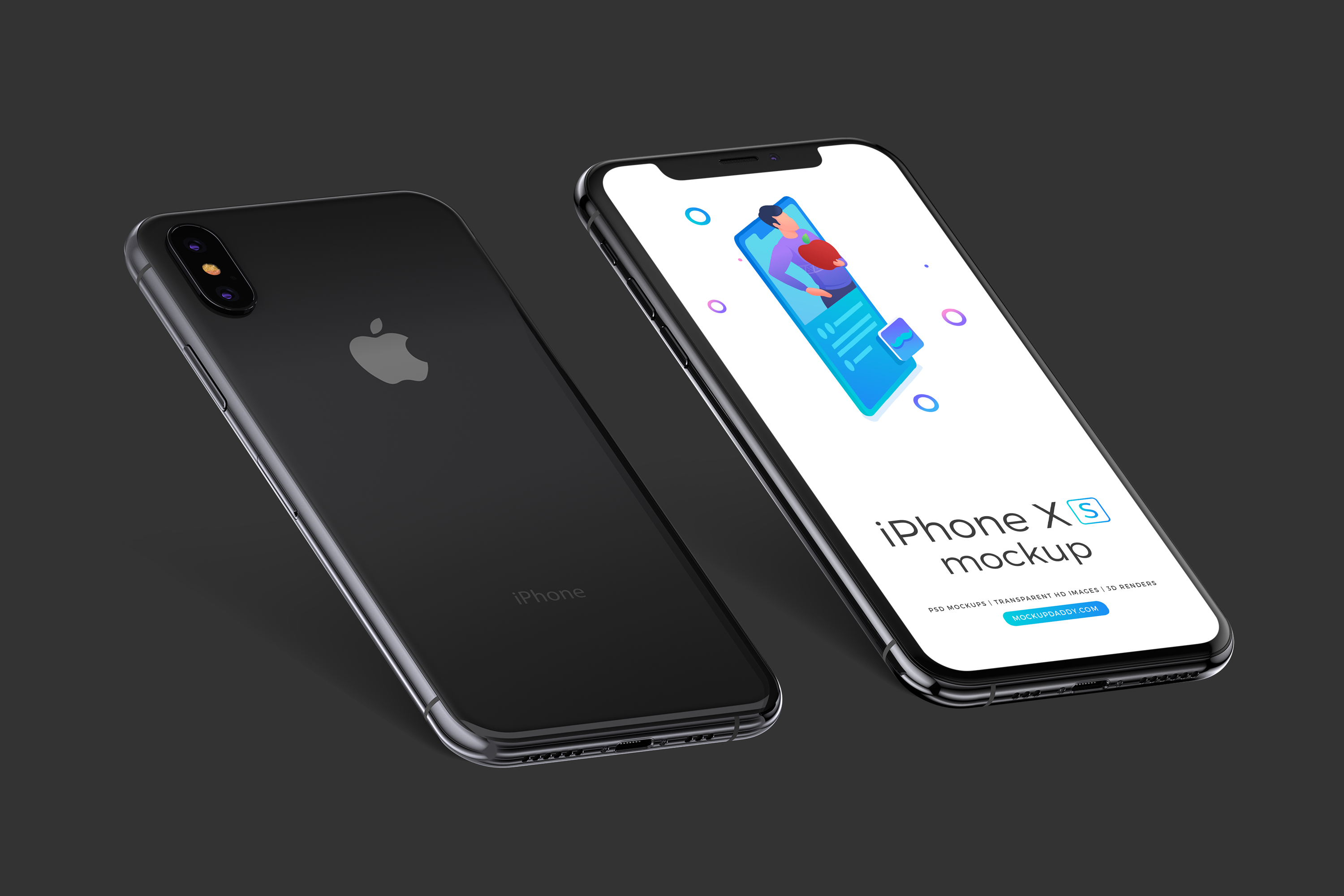 iPhone Xs Space Grey Mockup 09 - Mockup Daddy