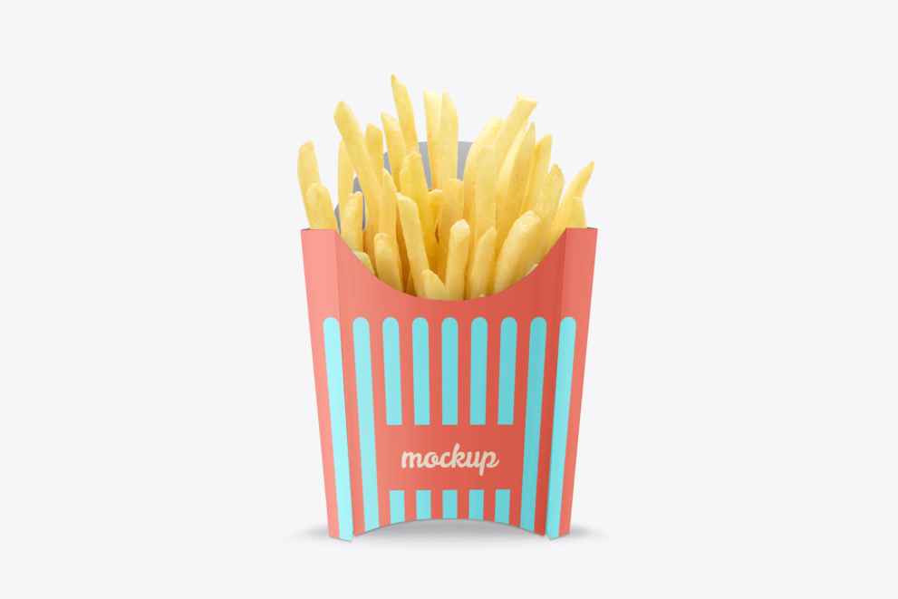 French Fries Packaging Mockup (PSD)