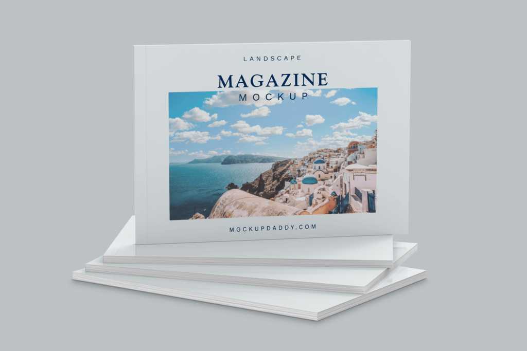 Download A4 Landscape Magazine Mockup - Mockup Daddy