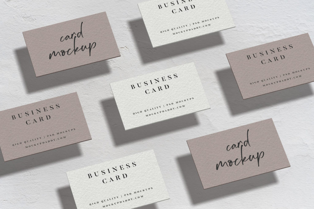 Business Card Top Angle Mockups - Mockup Daddy