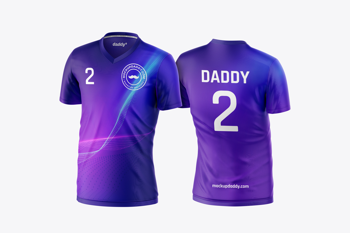 V-Neck Soccer Jersey PSD Mockup