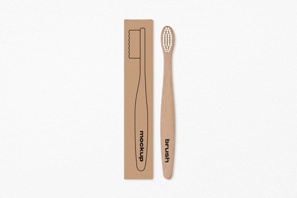 Bamboo Toothbrush Mockup - Mockup Daddy