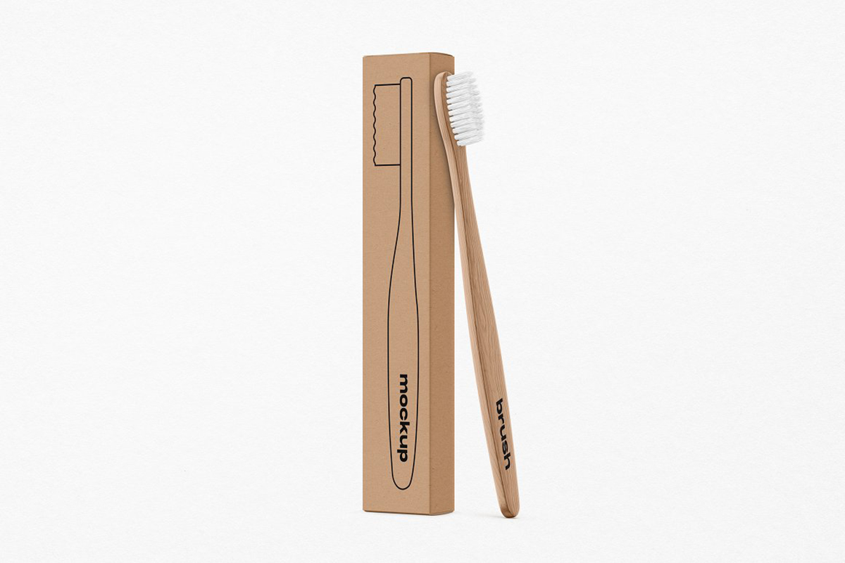 Bamboo Toothbrush Mockup - Mockupdaddy