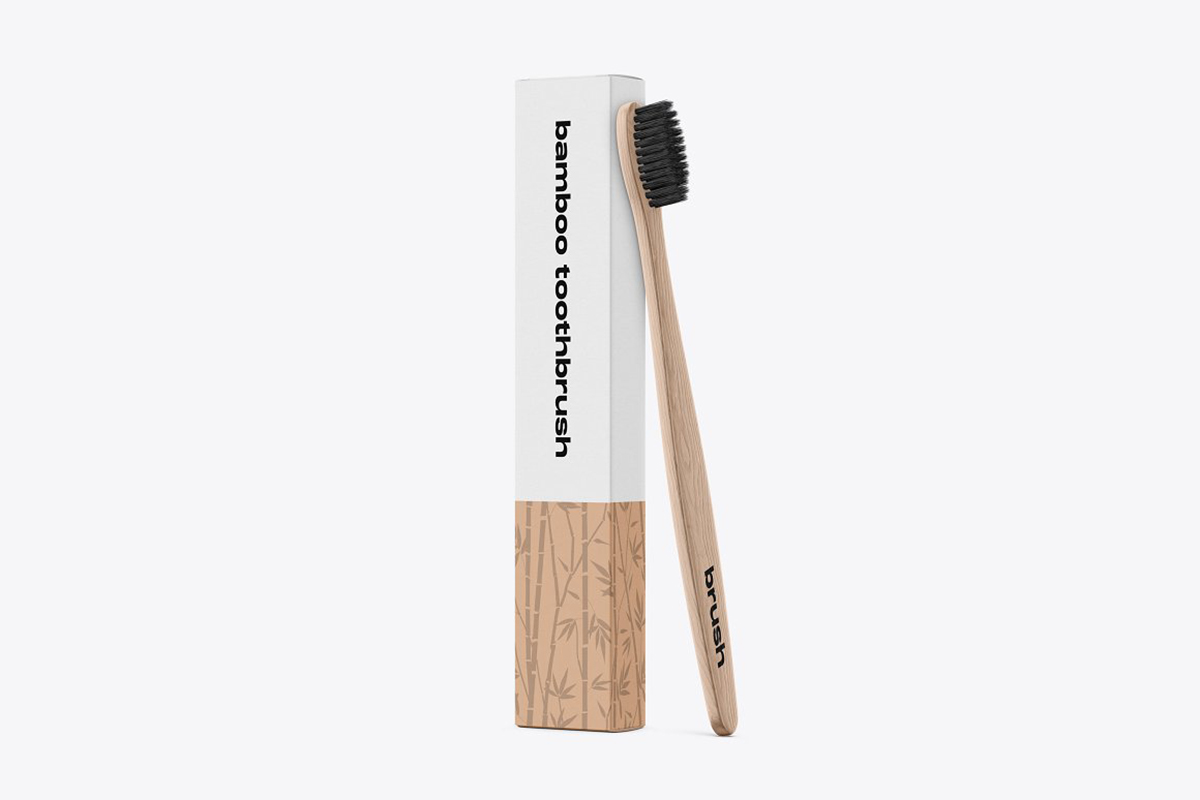 Bamboo Toothbrush Mockup - Mockupdaddy