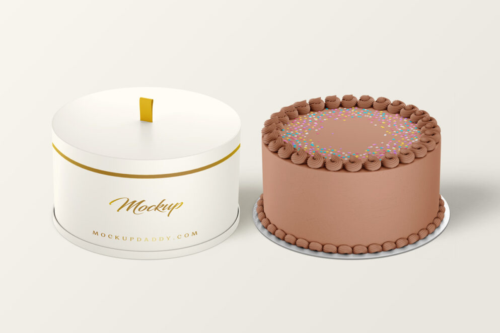 Cake and Box Mockup - Mockup Daddy