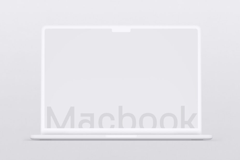 MacBook Air M2 Clay Mockup Front View