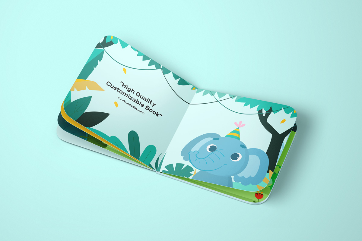 Children's Illustration Book Mockup (Square) - Mockup Daddy