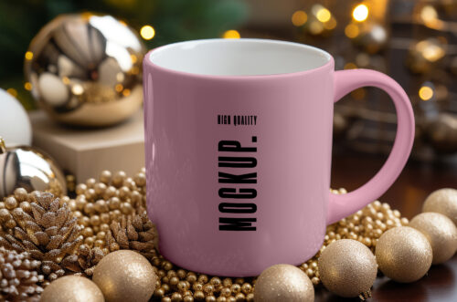 Christmas Coffee Cup Mockup PSD