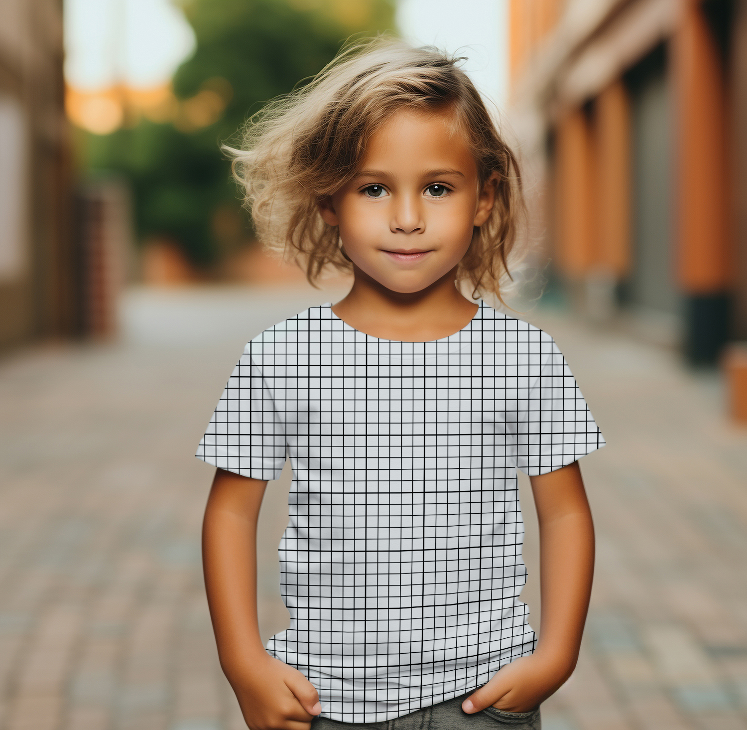 Close Up Little Girl Wearing T Shirt Mockup   Mockup Daddy