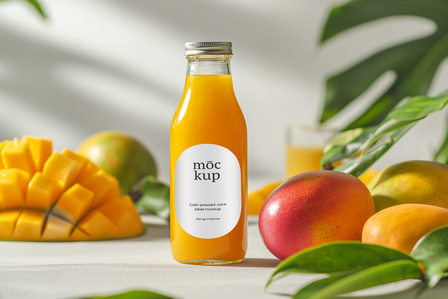 Premium Mango Juice Bottle Mockup - Mockup Daddy