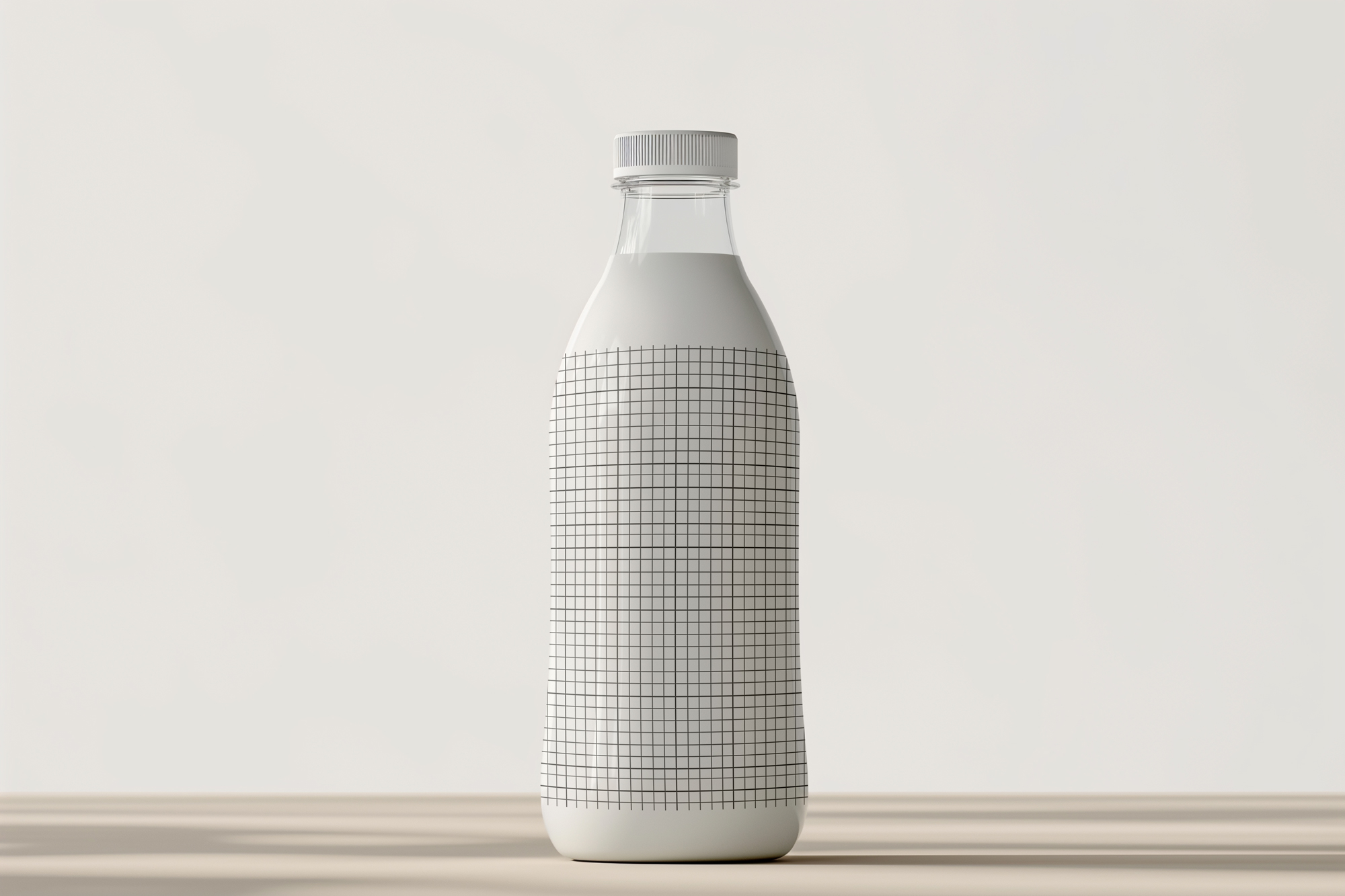 Customizable Clear Plastic Milk Bottle Mockup - Mockupdaddy