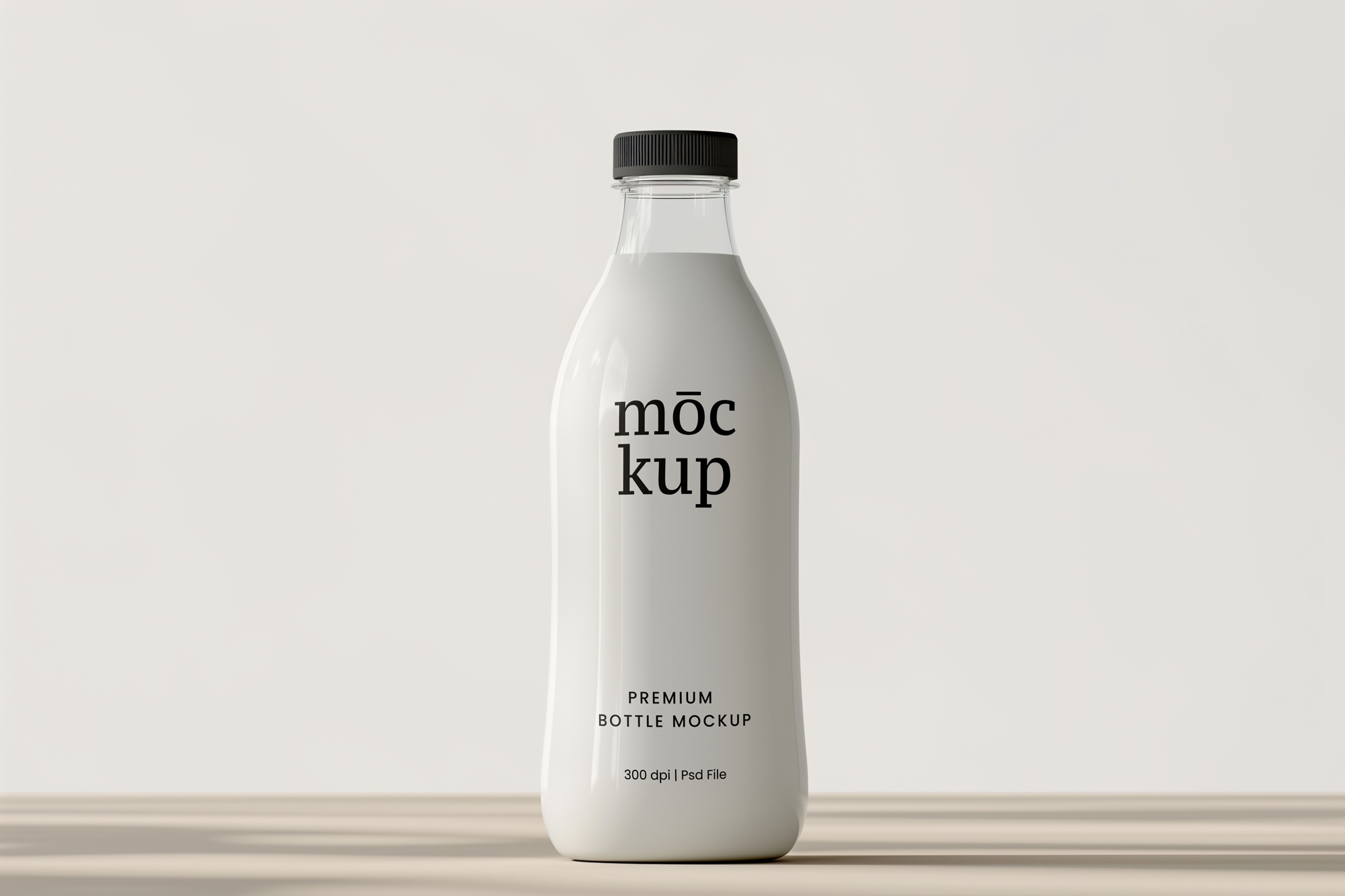 Customizable Clear Plastic Milk Bottle Mockup - Mockupdaddy