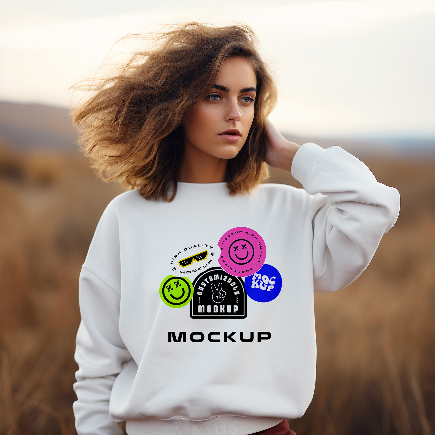 Download Woman Sweat Shirt PSD Mockup Mockup Daddy