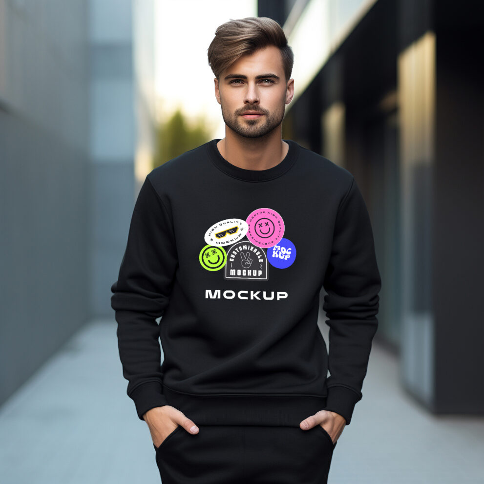 Man Sweatshirt PSD Design Mockup Mockup Daddy