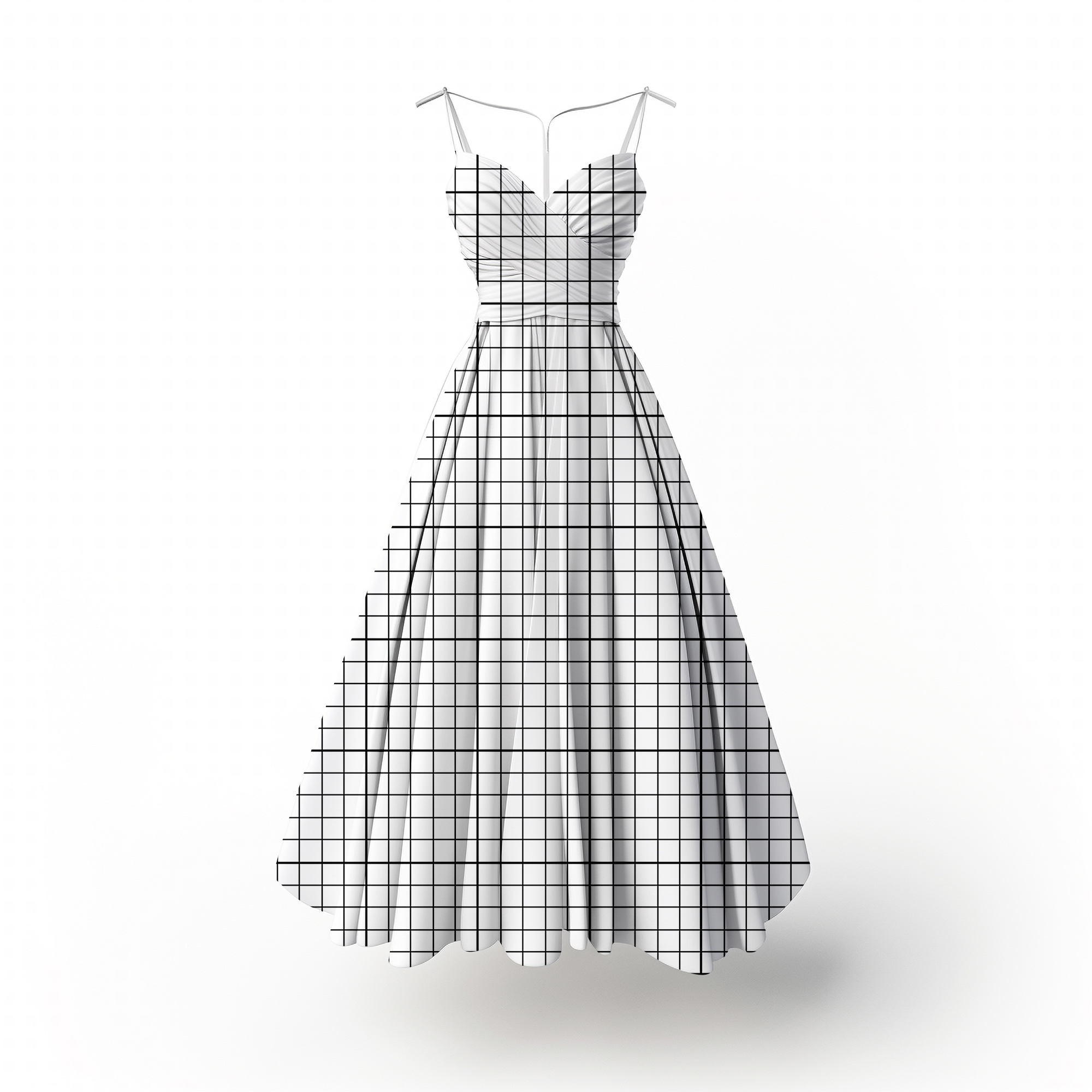 Long V-Neck Vintage Sleeveless Dress Mockup - Mockupdaddy