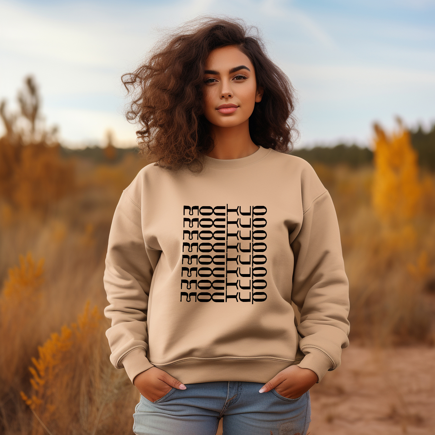 Woman Sweatshirt PSD Mockup Mockup Daddy